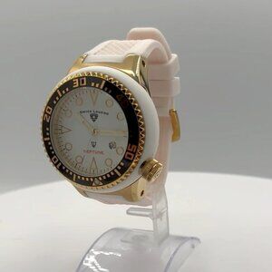 53mm Swiss Legend Neptune White Men's Quartz Wristwatch Swiss Stainless Steel
